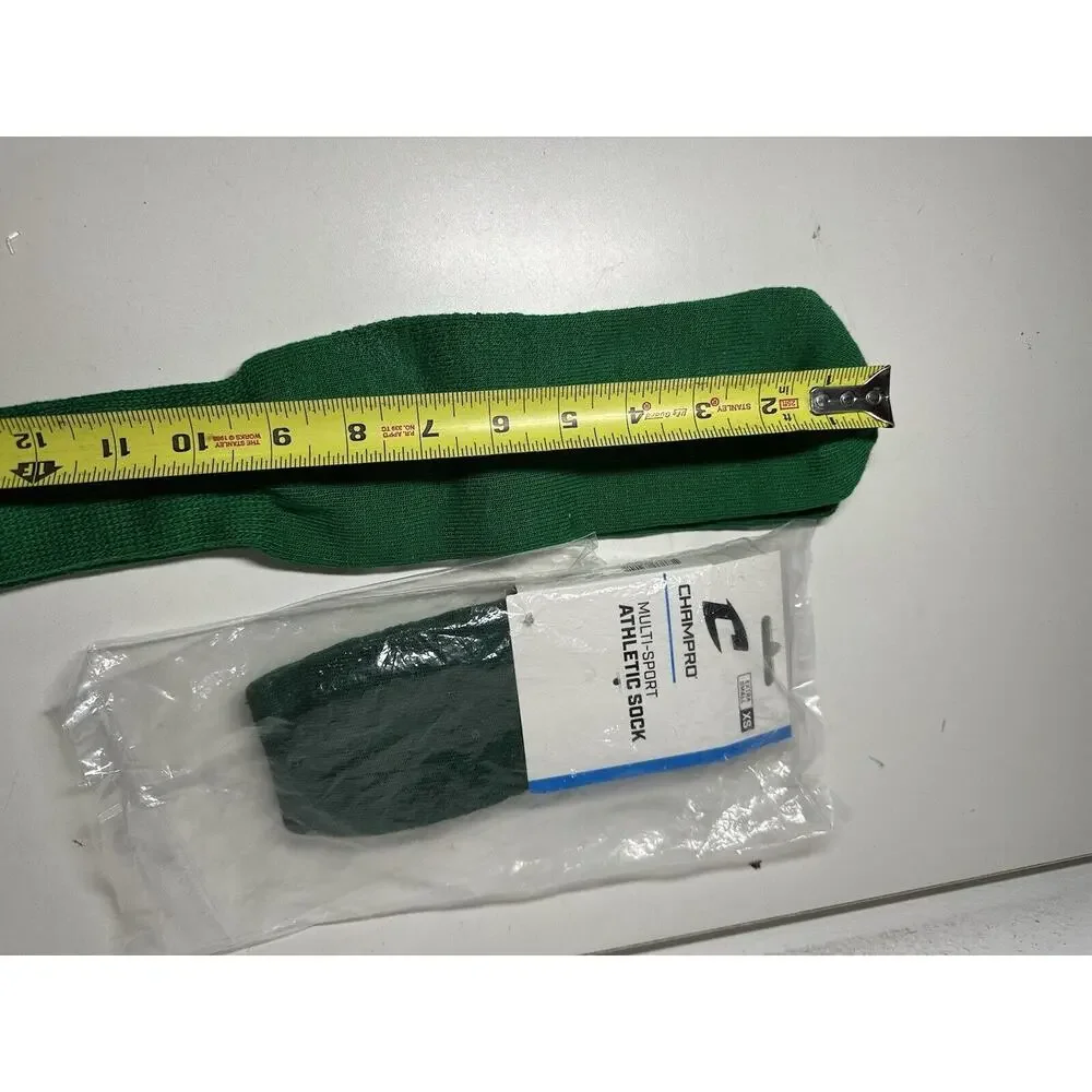 Unisex Champro Multi-Sport Athletic Sock Green Size XS x2